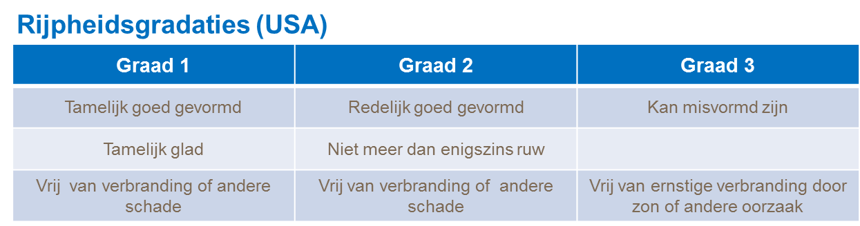 Rijpheidsgradaties USA